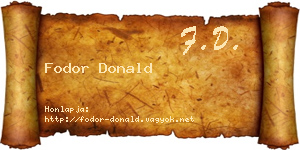Fodor Donald névjegykártya